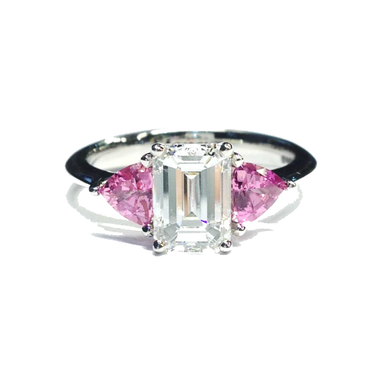 Diamond and Pink Sapphire Ring Redesigned by Christopher Stoner