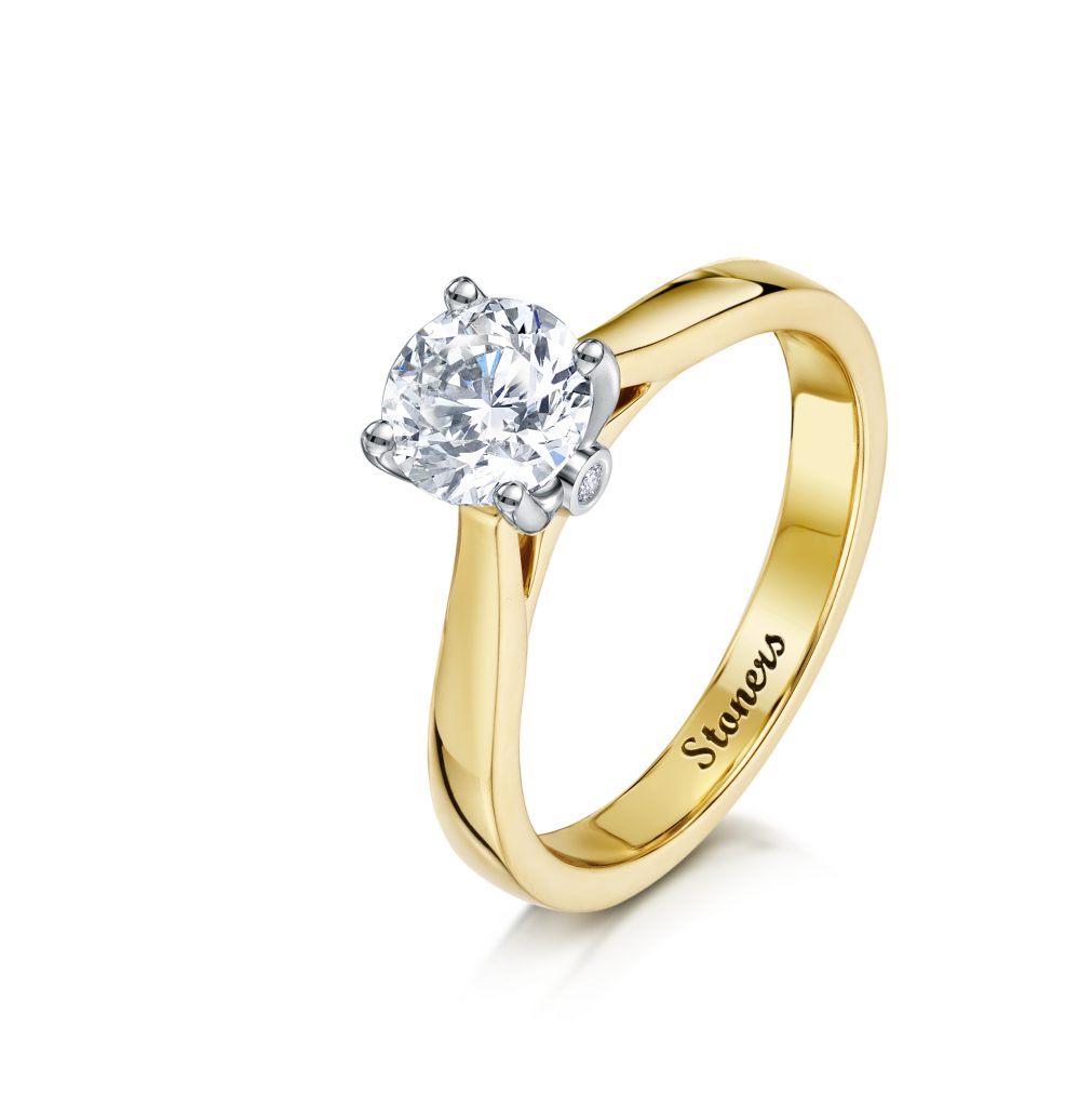 Emmie 1 carat diamond ring in platinum and gold