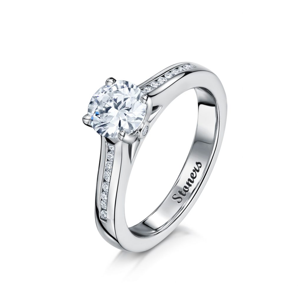 Emmie 1 carat Diamond Ring with Diamond Set Shoulders