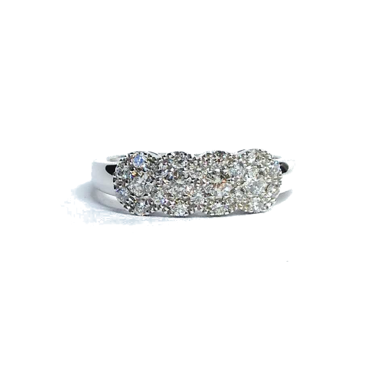 Four Diamond Halo Ring