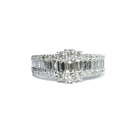 Brilliant & Baguette Diamond Right-Hand Ring