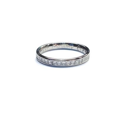 Channel Set Princess Cut Platinum Band Ring