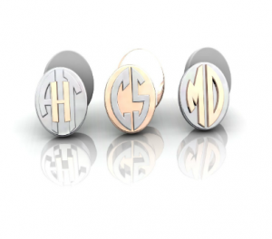 Initialled cufflinks in unique designs from Christopher Stoner Fine Jewellery