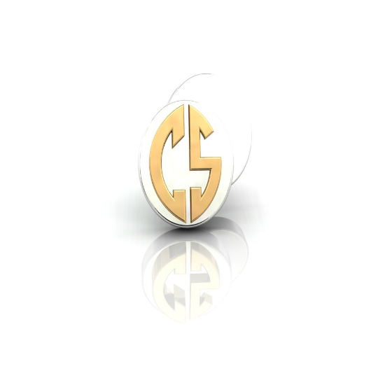 Contrasting monogrammed wedding cufflinks from Christopher Stoner