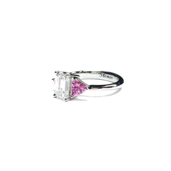 Emerald Cut Diamond Ring Bespoke Commission from Christopher Stoner Fine Jewellery