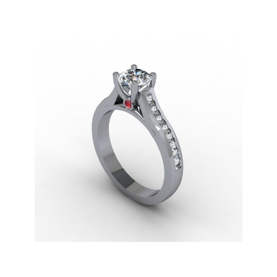 Ruby and Diamond Ring angle view.