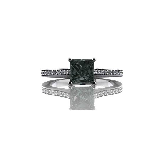 CAD design for black diamond ring from the front