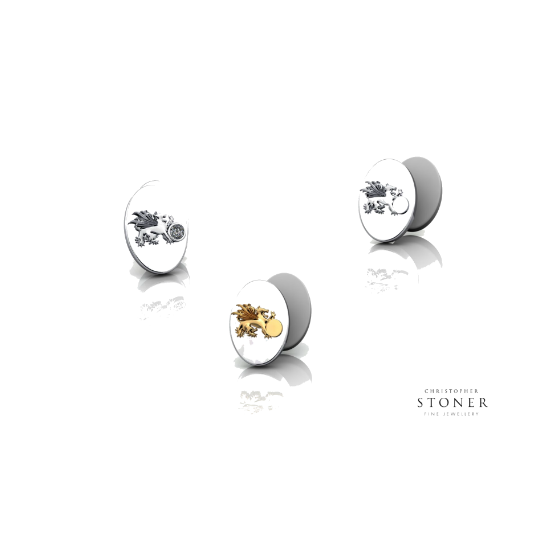 A range of metal combinations for corporate cufflinks.