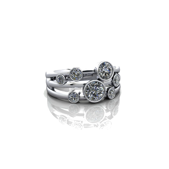 Unique Bubble Right Hand Ring by Christopher Stone Fine Jewellery