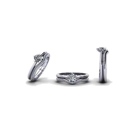 5 year anniversary CAD design of wedding and engagement ring
