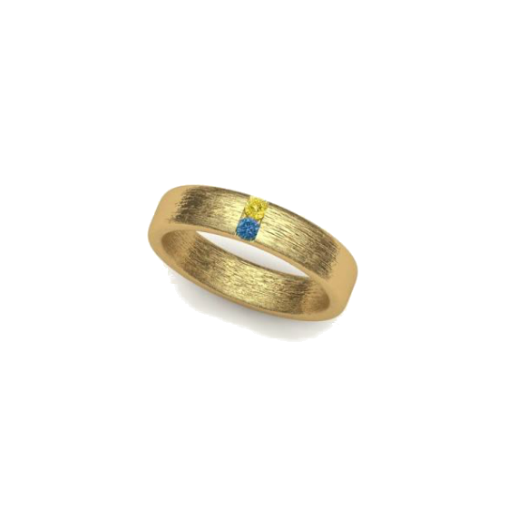 memorial ring aqua and yellow diamond ring
