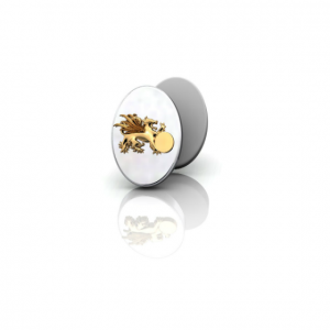 white and yellow gold corporate cufflinks