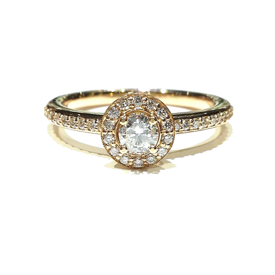 Halo Engagement Ring Using Reclaimed Diamonds